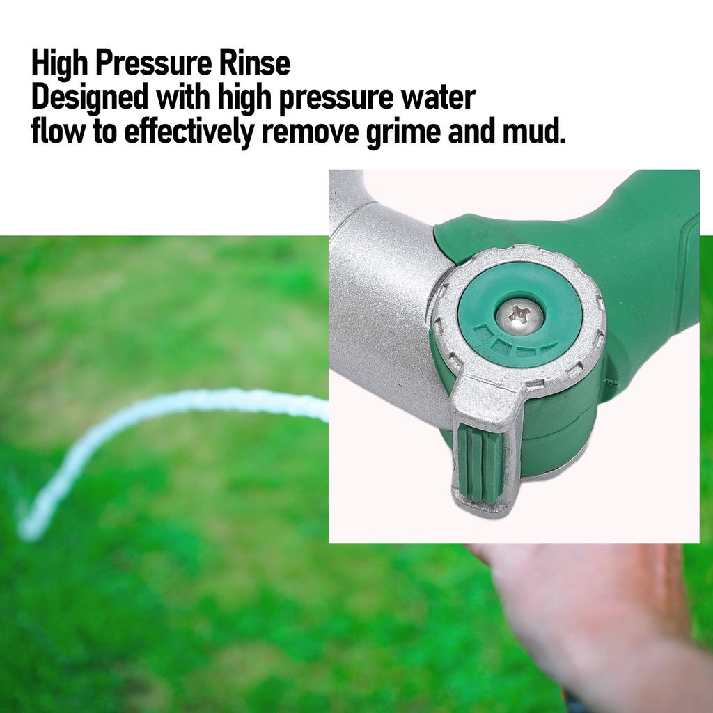 Garden Hose Nozzle 6 Patterns Slip Resistant Ergonomic Grip High Pressure Water Hose Sprayer for Washing Car Watering Flowers