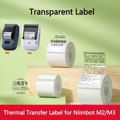 Niimbot M2/M3 Transparant Label Zelfklevend Thermische Transfer Printpapier Waterdicht Scheurbestendig Heldere Sluitstickers