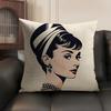 Hot Iegendary Actress A-Audrey Hepburn Pillow Case Double-Sided Printing Short Plush Sofa Cushion Cover Bedroom Bedside Pillow