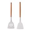 11-Piece Set: Silicone Kitchen Utensils with Lightweight Wooden Handles - Spatulas and Spoons