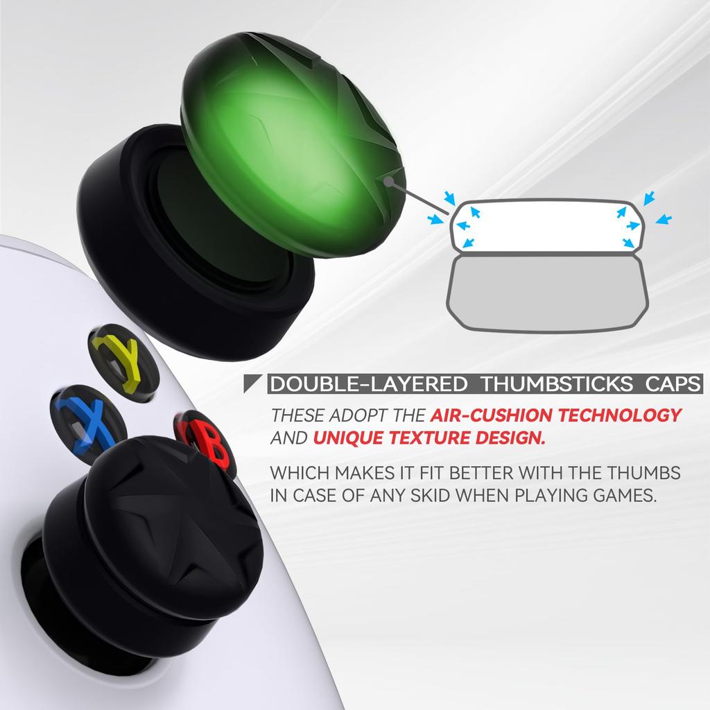 Capa protetora para polegar PlayVital Thumb Grip para PS5 PS4 Thumbstick Grip Cover para Xbox Core Xbox One Elite Series 2 Wireless Thumb Grip Cap para