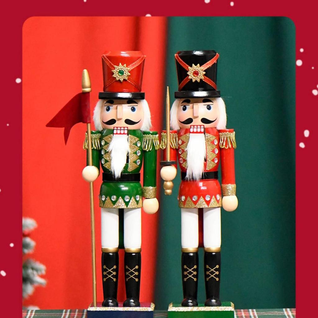 Nutcracker Figurine Freestanding Wooden Vivid for Mantel