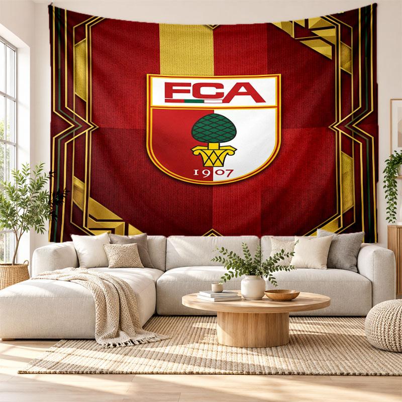 FC Augsburg FC Wall Tapestry, Soft Fabric Wall Hanging, Decorative Backdrop For Bedroom Home Wall Art