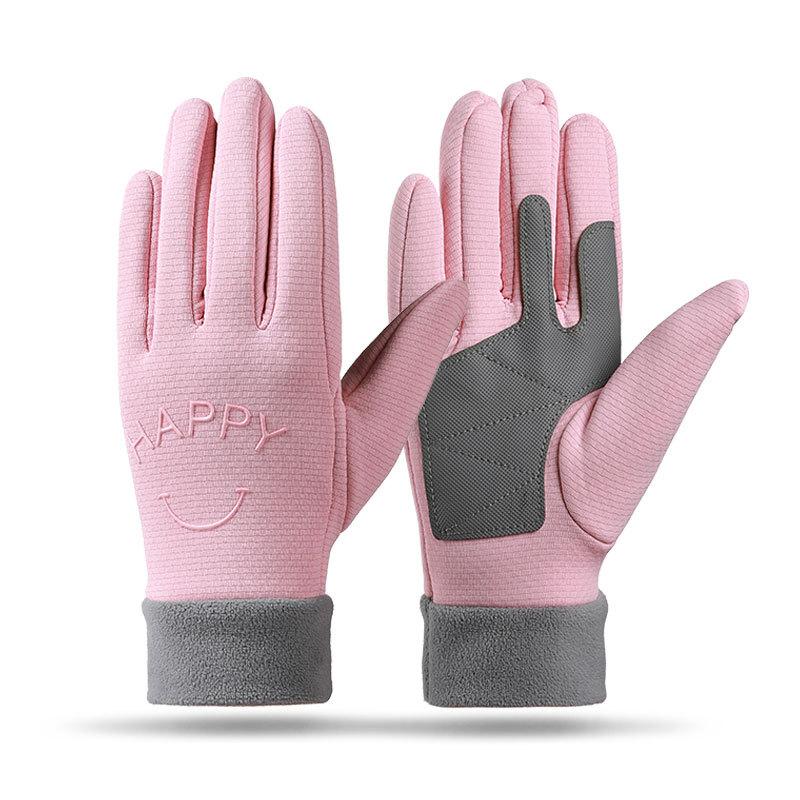 Children's Thermal Gloves Winter Middle and Older Children's Fleece Anti-skid Protection Windproof