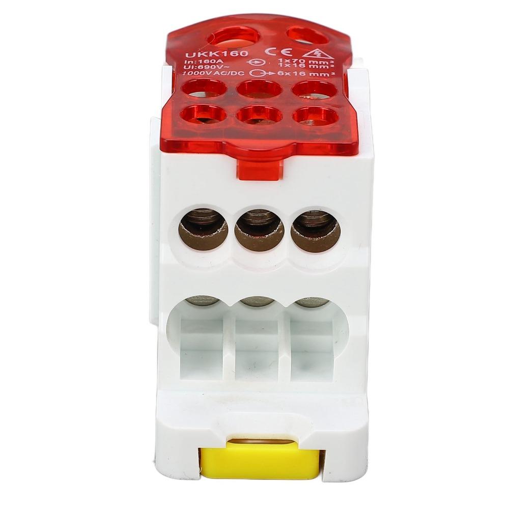 

Red and Biue Rail Distribution Box PA66 Retardant 690V 160A Power Wire Connector Fine Insulation Junction Box Control Panels червоний