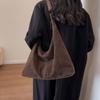 Women Suede Shoulder Bag with Zipper Hobo Bags Large Capacity Handbag Slouchy Bag Commuter Travel Bag Purses and Handbags