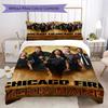 Custom Name Chicago Fire Pattern Bedding uilt Set uilt Cover Pillowcase Home Decoration Birthday Gift (1*duvet cover+2*pillowcase without core)