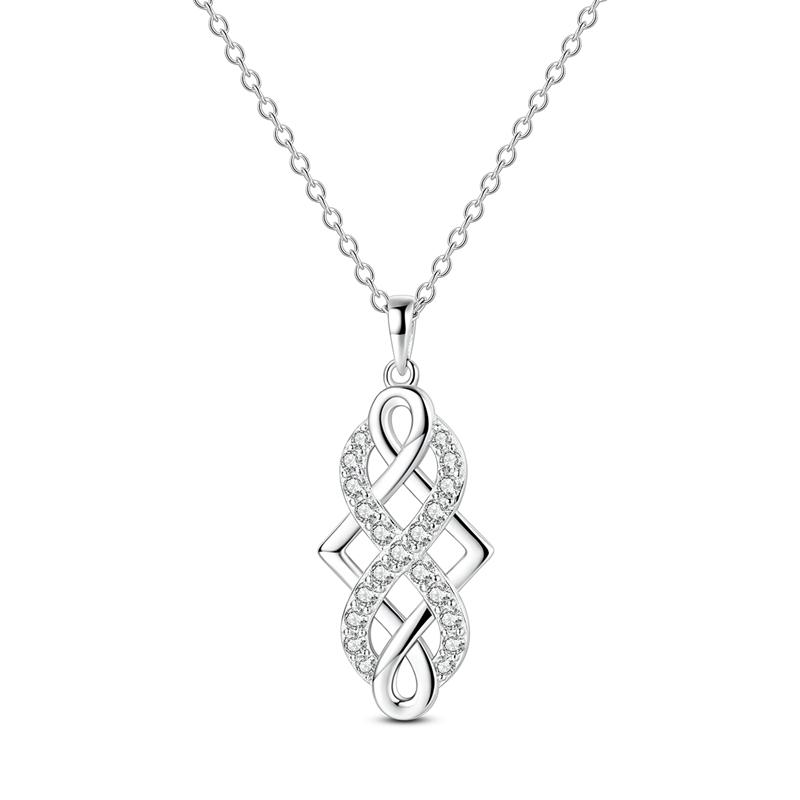 Original Copper Necklace Sparkling Heart Pearl Sun Moon Necklace For Woman Men Wedding Engagement Party Fine Jewely