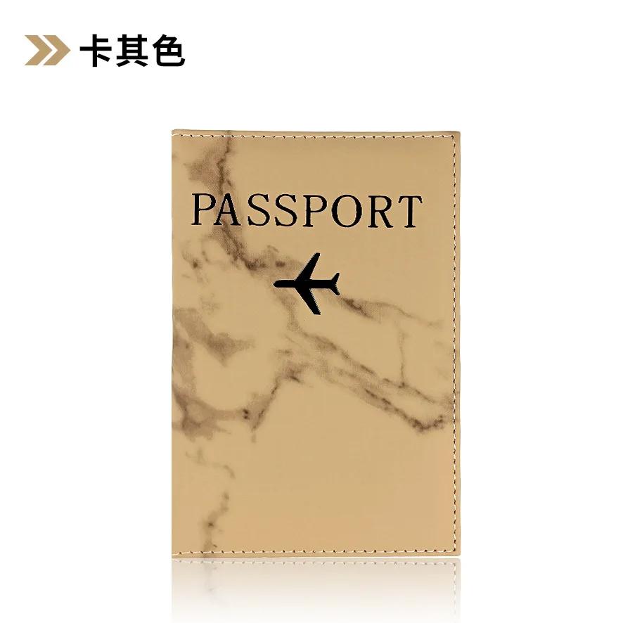 PU-Leder-Reisepasshülle Einfaches Flugzeug-Buchstaben-Druck Damen Herren Reise-Reisepass-Etui-Halter Mode Hochzeitsgeschenk