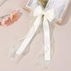 Girls Chiffon Bow Hair Clip Elegant Long Tail Ribbon Hairpins For Children Wedding Prom Daily French Headwear Hair Accessories