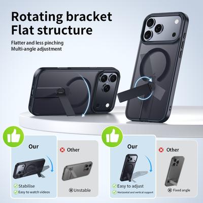 For Apple 17promax Phone Case 16 15plus Wireless Magnetic Suction Rotating Bracket 14pro Protective Cover
