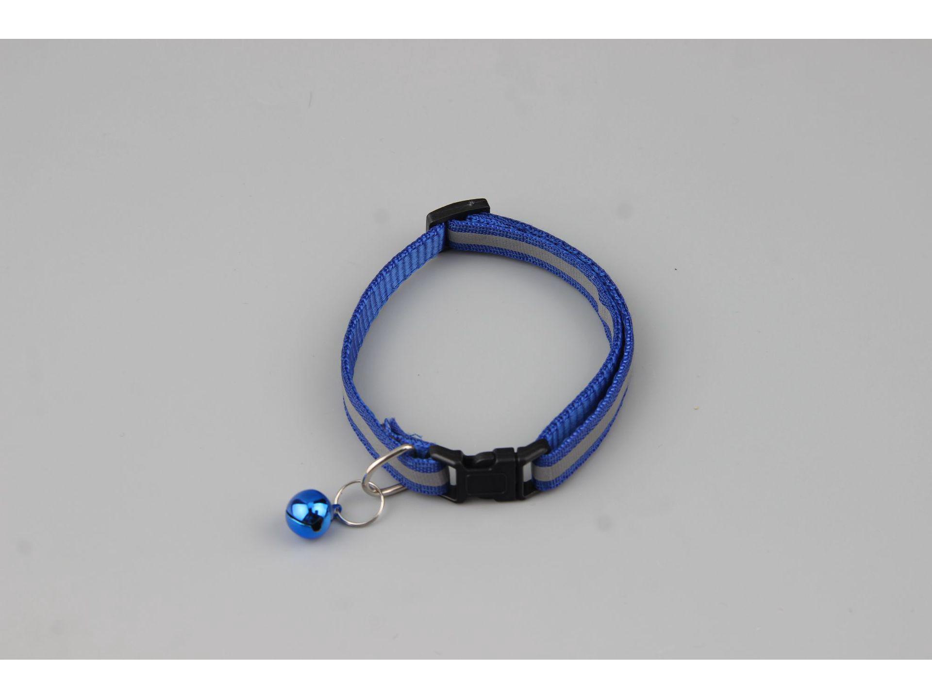 

Черный светоотражающий ошейник с пряжкой, колокольчиком и нашивкой для собак и кошек