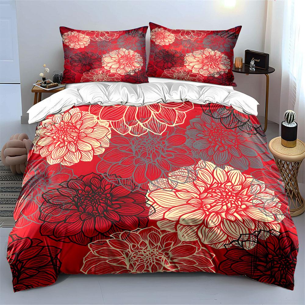 Floral Pattern Three-Piece Set For Decoration  Kid'S And Adults' Bedroom Decor, Exquisite Three-Piece Bedding Set Gift