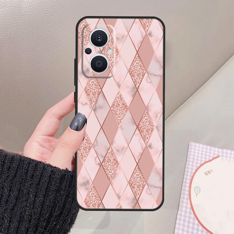 Love Rose Gold Style Funda For OPPO Reno 13 11 12 14 Pro 13F 14F 12F 11F 7 8 Lite OPPO Find X5 X6 X8 X9 Pro Case