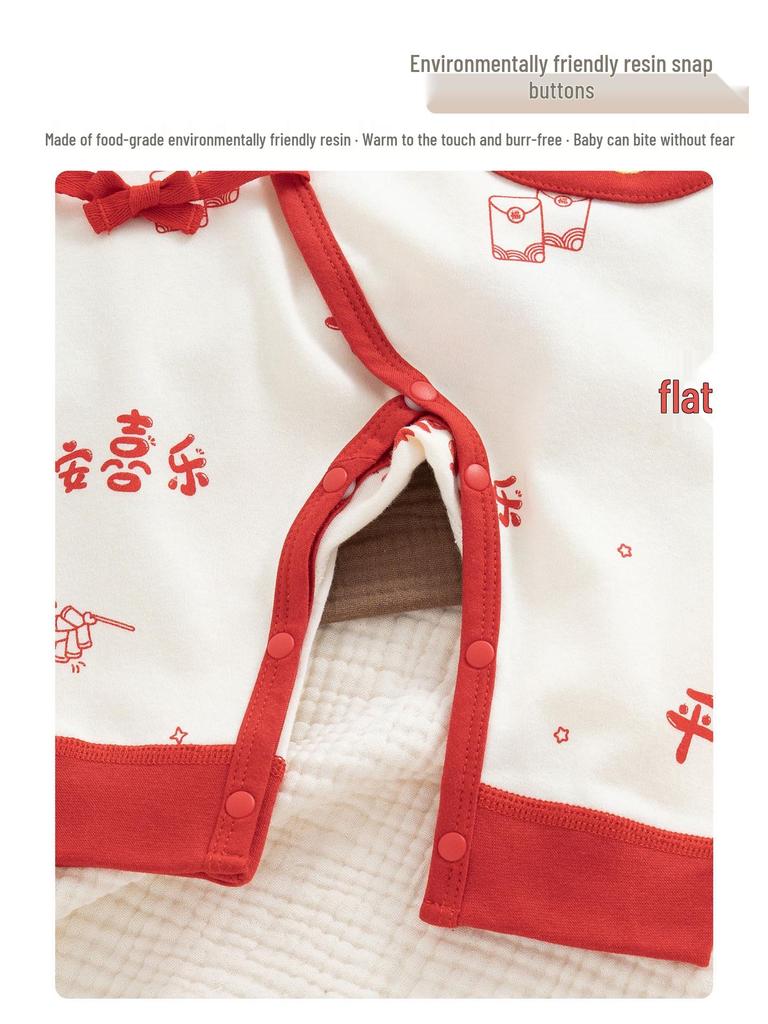 Newborn Festive Romper: Winter Baby Gift, 100-Day Celebration, Class A Baby Clothes