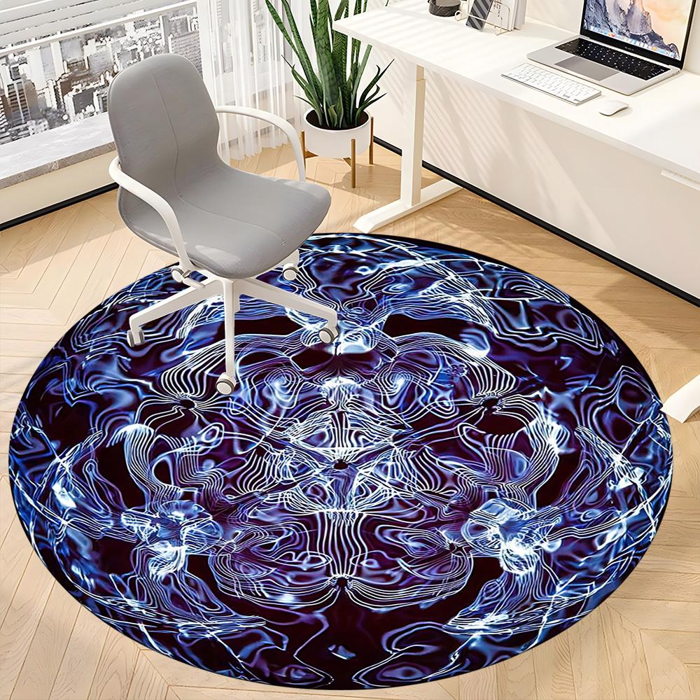 1pc Abstract Art Sphere Chair Carpet for Office Non-Slip, Machine Washable Rug for Office, Room - Holiday Decor, Machine Made yy251016054