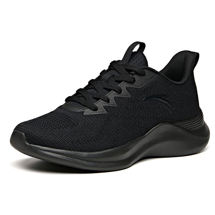 New Anta Running Collection Cushioned Slip Resistant Abrasion Resistant Low Top Running Shoes Men's Black 912045545-2