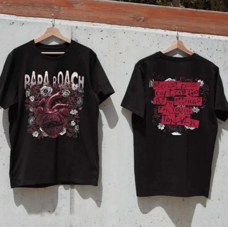 NEW Papa Roach Heart  Roses 2026 Unisex T-shirt XL