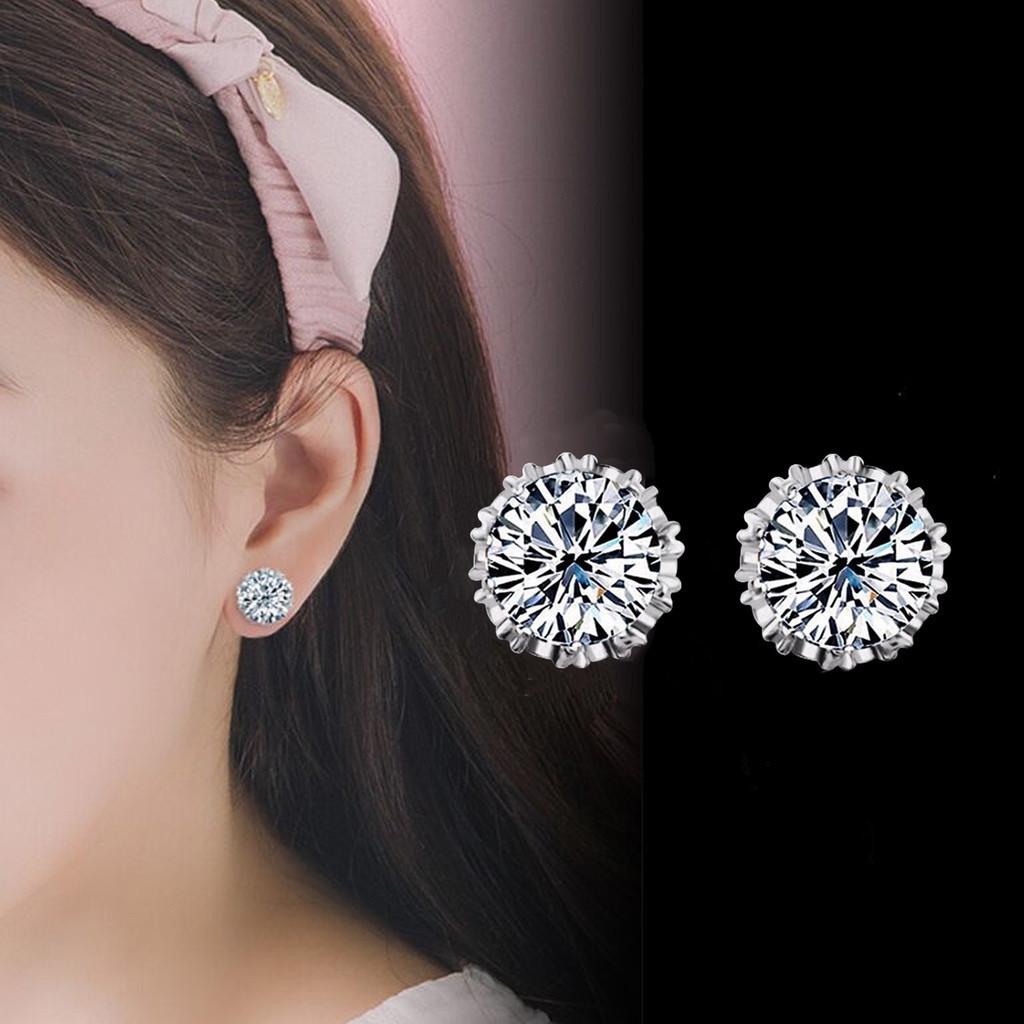 Золотые серьги-гвоздики с цирконием в корейском стиле для женщин