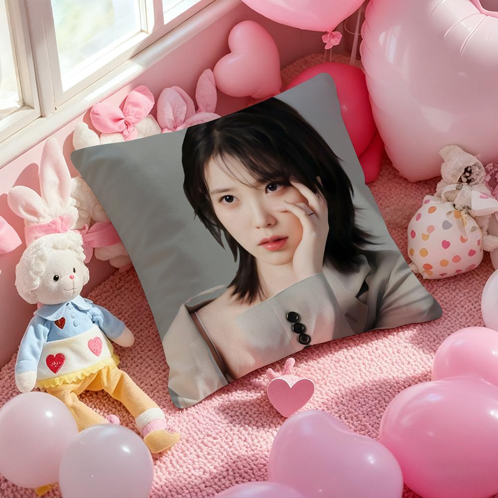 Lee Ji Eun IU Cushion Cover Pattern Printed Pillowcase for Living Room Sofa Cushion Cover & Bedroom Decor