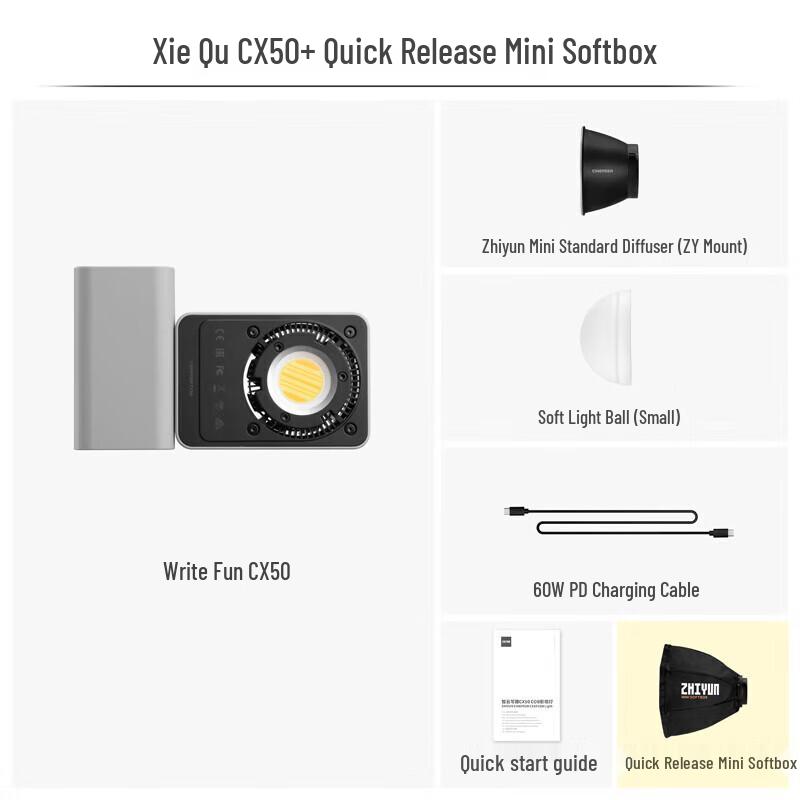 

Zhiyun CX50 Bi-Color RGB Portable Photography Light