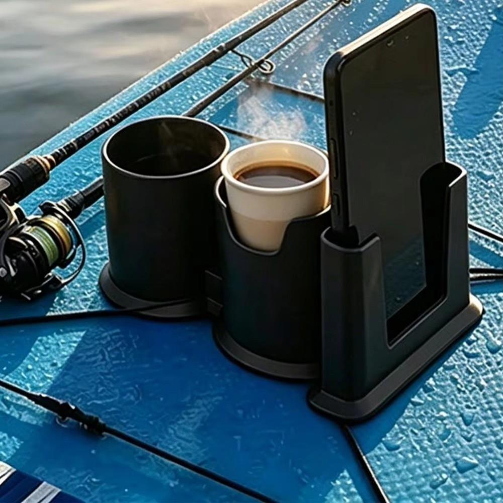2-in-1 Design Paddleboard Cup Holder Waterproof Plastic Drink And Phone Holder  Kayaks