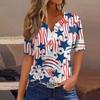 Dámské tričko Tričko Potisk knoflíku Krátký rukáv Denní víkend Móda Basic Top s výstřihem do V