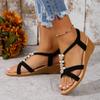 Fashion Chunky Platform Women Sandals New Peep Toe Solid Color Wedge Ankle Buckle Non Slip Gladiator Shoes Woman Sandalias Mujer