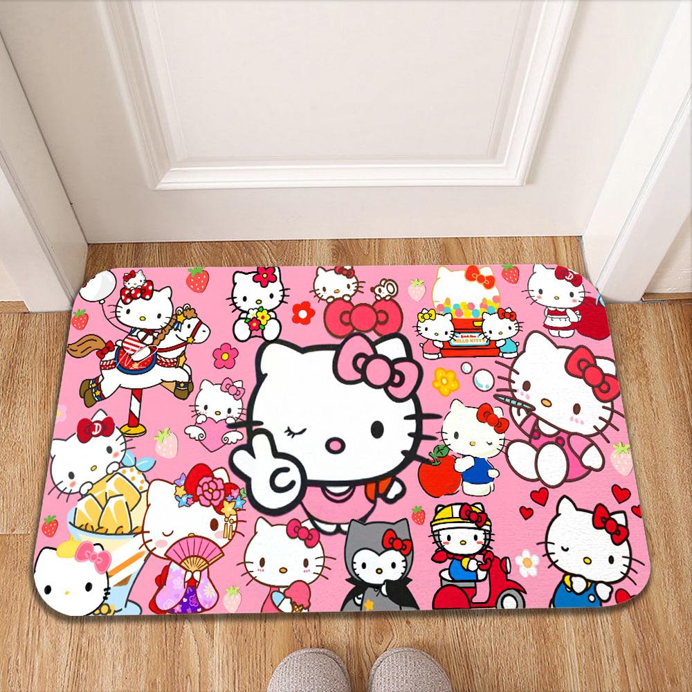 

Non-slip Bath Mat Pink Kitty Living Room Rugs Kitchen Carpet Floor Carpets Modern Home Decor Hallway Mats Entrance Doormat Door 40cm x 60cm
