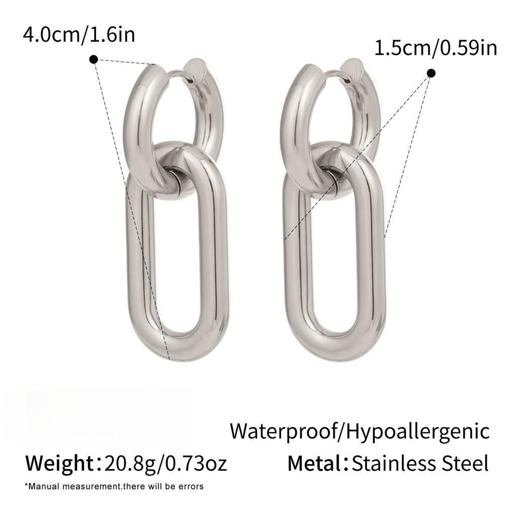  Minimalist Geometric Basic Hoop Earrings Stainless Steel 18K Gold Plated High Quality Accessory Jewelry Women Gala