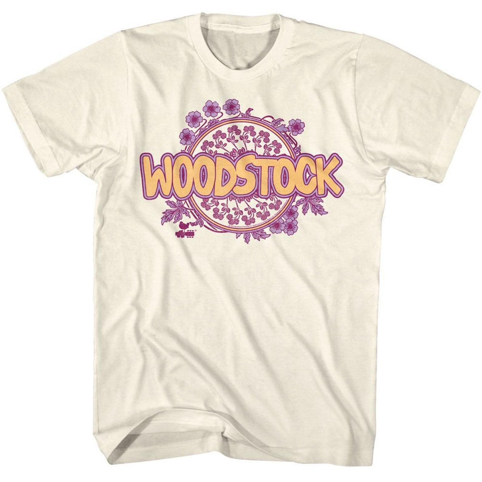 Woodstock Filled Floral Natural T-Shirt 4XL