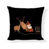 Red Series Santa Claus Pattern Throw Pillow Cover with Short Plush Print for Living Room Sofa Decoration Cushion Cover