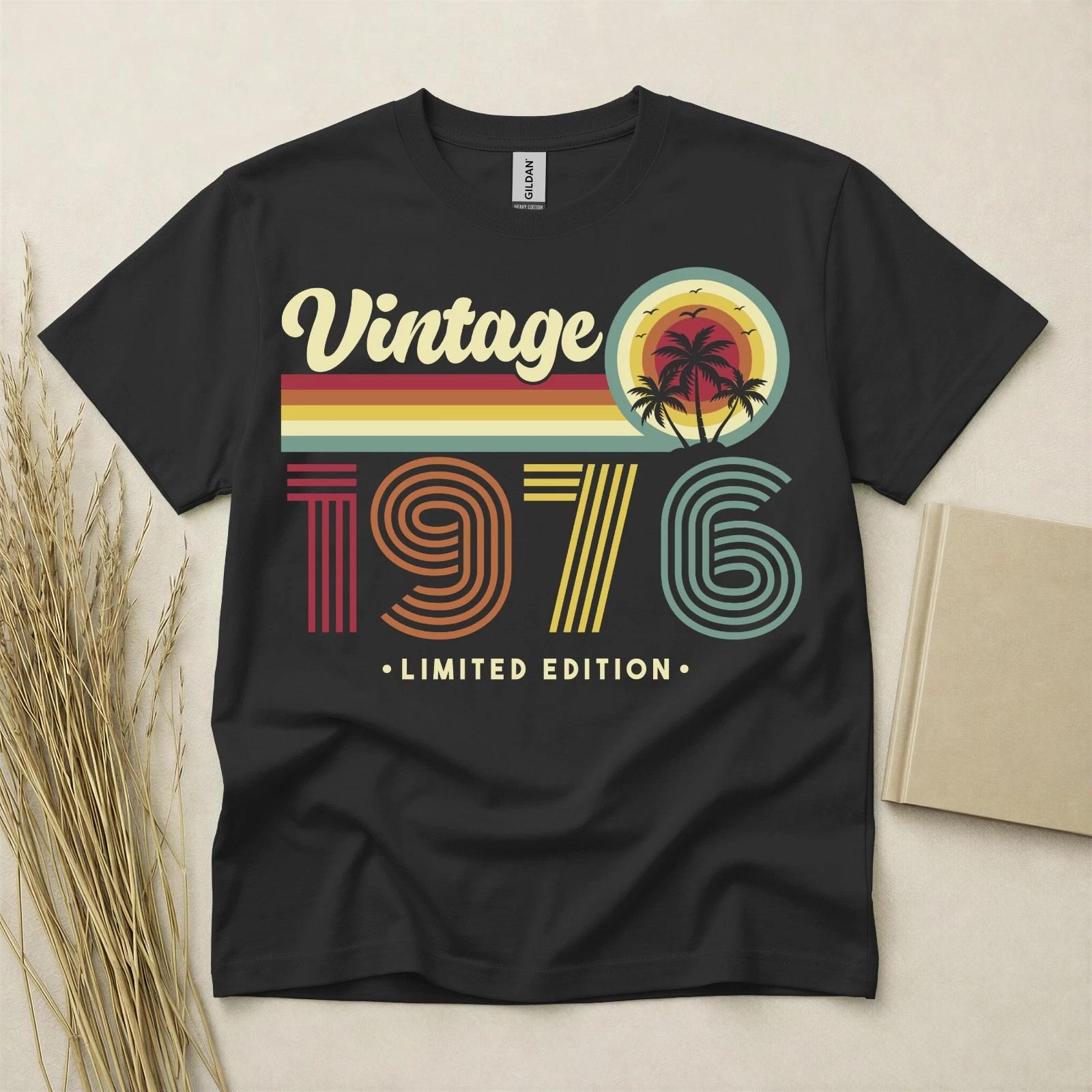 50th Birthday shirt Born In 1976 50 Years Old Gifts Vintage Palm Tree Fifty XXL