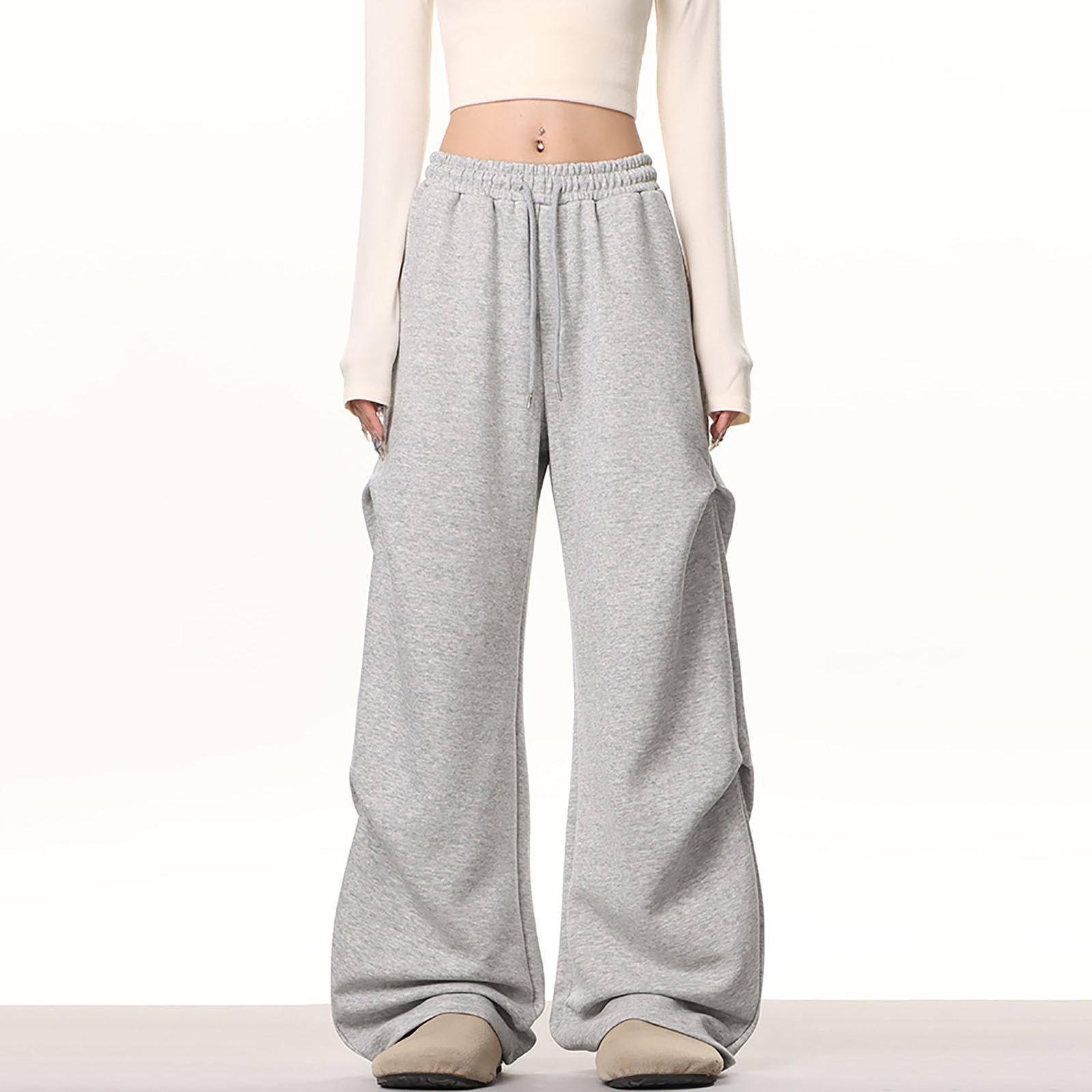 

Девочки Мода Повседневный Дизайн Sense Плиссированные Свободные Широкие Брюки На Шнуровке XL