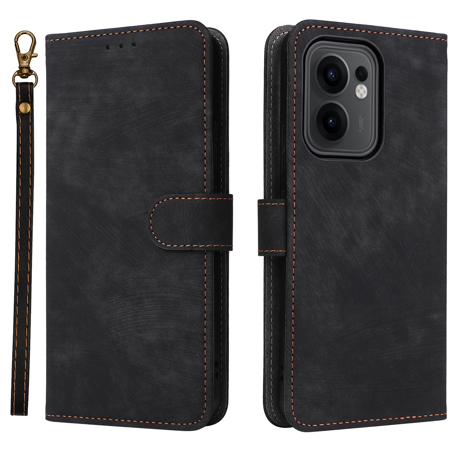 

For Oppo Reno13 F 5G (Reno 13 FS 5G)/4G Wallet Case RFID Blocking PU Leather Cover Stand View B