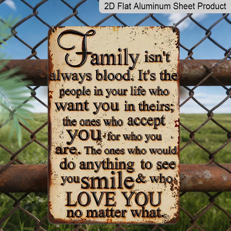 

2D Flat, Inspirational Aluminum Wall Art Sign with Family Quote - Rustic Farmhouse Decor, Waterproof & Rust-Resistant, Easy To Clean, 7.87 x11.8 20*30cm