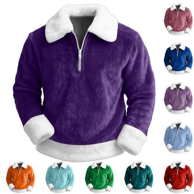 Herren Freizeit Halber Reißverschluss Umlegekragen Kapuzenpullover
