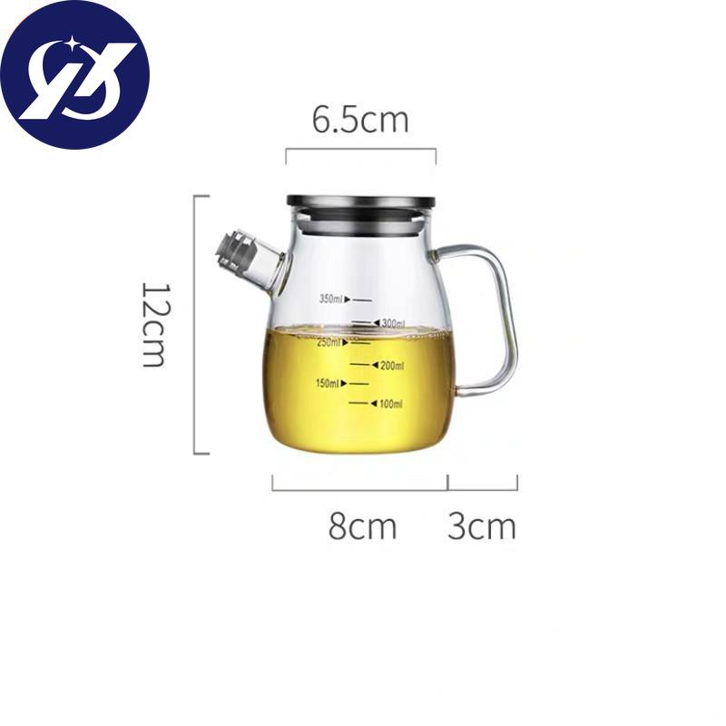 Glass Oil Pot Leak-proof Oil Bottle with Scale Kitchen Cooking Tool Vinegar Soy Sauce Bottle Gravy Boat