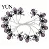 Small LED Spider Light Strands 10/20FT Halloween String Light, Battery Powered Purple Large Spider/Bat Garland, Spooky Dual Color Warm White