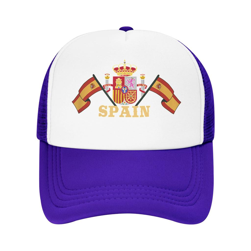Het wapenschild van Spanje Zonnehoeden Spaanse Vlag Vintage Unisex Unisex Mesh Hip Hop Hoeden Vizier Print Wandelen Vissen Pet