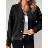 Women's M-3XL Size Fashion Solid Color Stand Up Collar Single Breasted Jacket for Women Combining Comfort and Fashion