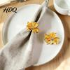 Cloth Napkin Ring 5Pcs Rings Maple Leaf Design Holders Waterproof Linen Holder Anti-Oxidation Decorative Rings for Wedding Banquets And Restaurants