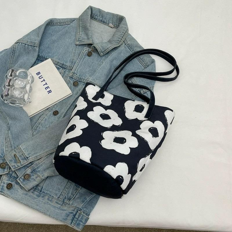 Premium Canvas Bag Women's New Large-capacity Bucket Bag Fashion Handbag Casual Versatile Shoulder Messenger Bag