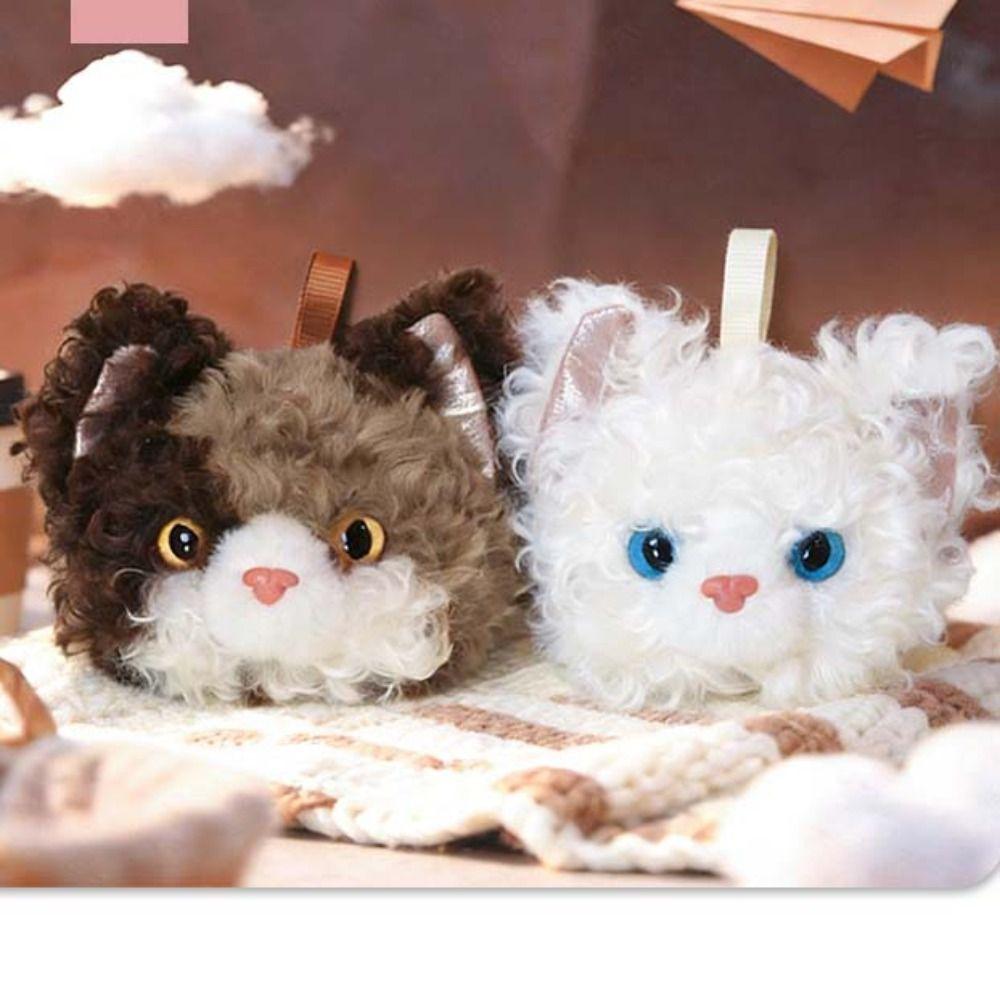 Soft Cat Key Chain Mini Plush Bag Pendant Fluffy Hanging Accessory Kitten Key Ring  Birthday