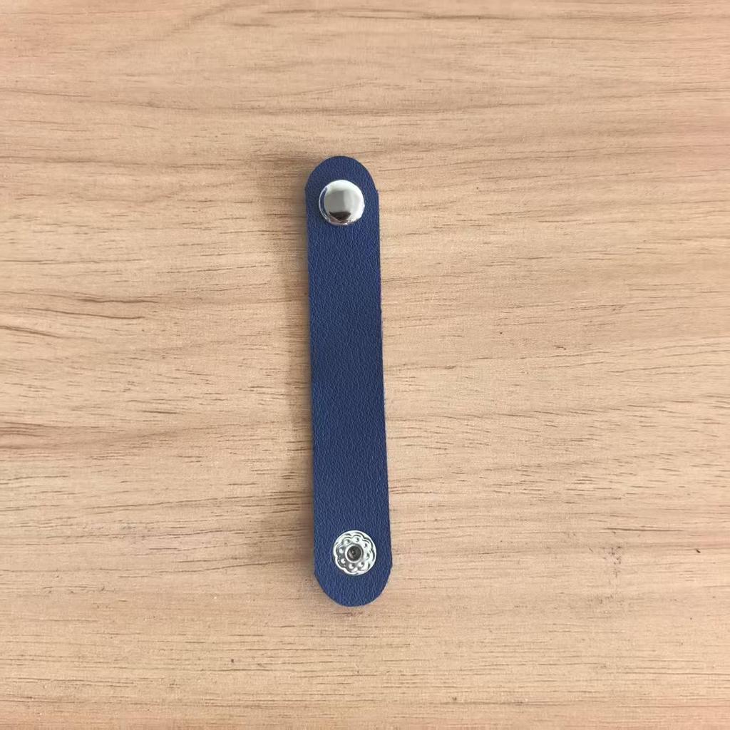 Cowhide Snap Button Cable Organizer and Scarf Buckle