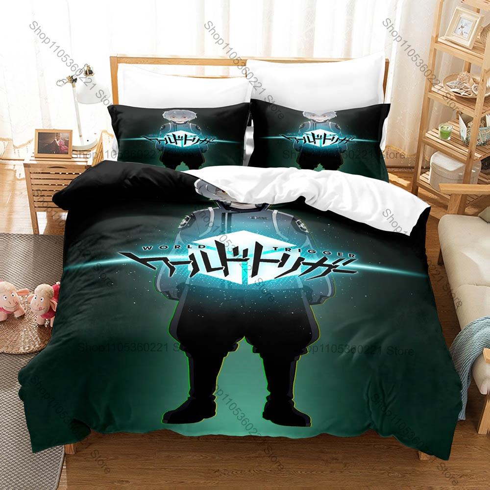 Cool Popular Anime Bedding Set 3Pcs World Trigger Kuga Yuma Osamu Mikumo Design Modern Household Bedroom Decor