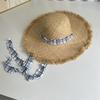 UV Protection Beach Hat Ribbon Weave Straw Cap Casual Sun Protection Cap  Vacation