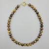 Summer Beach Jewelry Dainty Layering Choker Chunky Gemstone Genuine Aquamarine Beaded Necklace with Gold Toggle Clasp