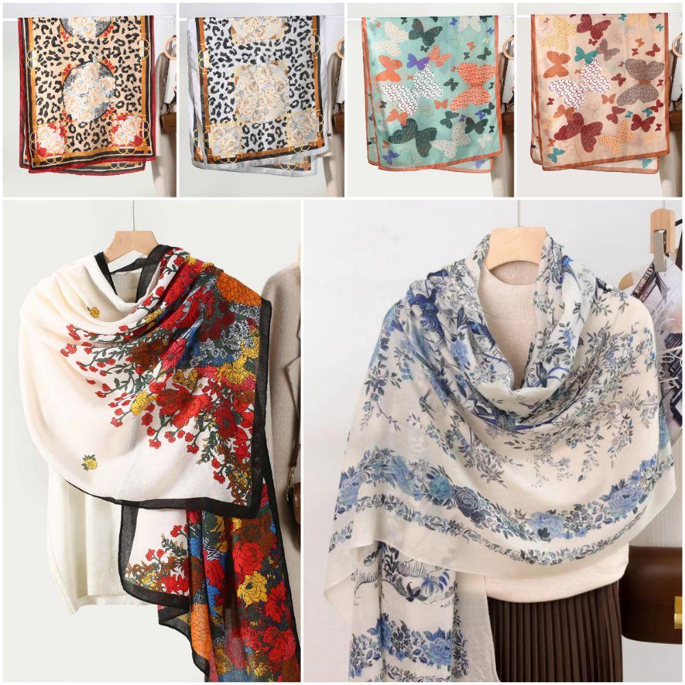 Sun-proof Silk Scarf Double Sides Large Scarves Elegant Sunscreen Shawl  Women