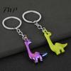Alloy Keychain Dinosaur Material Durable Electroplated Cute Long Neck Brachiosaurus Charm for Keys Bags Kids Adults Gift In Phantom Green Colors